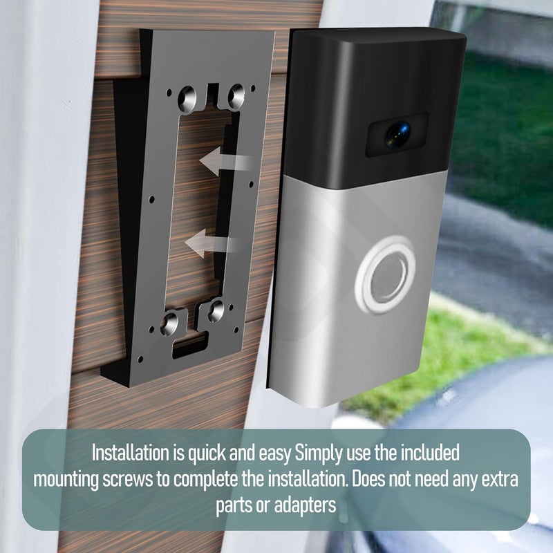 Ohoho Doorbell Siding Mount Vinyl/Vinyl Siding Mount for Ring Doorbell, Ring 2, Ring 3, Ring 3 Plus Video Doorbell - 4" Standard Vinyl - Image 5